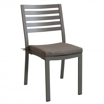 Sedia Formentera con cuscino - Alluminio e Tessuto, cm 46 x 62 x 84 h