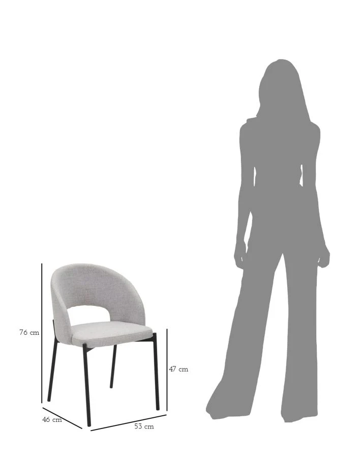 Set di 2 Sedie Helsinki Grigie Eleganza Retro 51x53x80 cm - Image 10