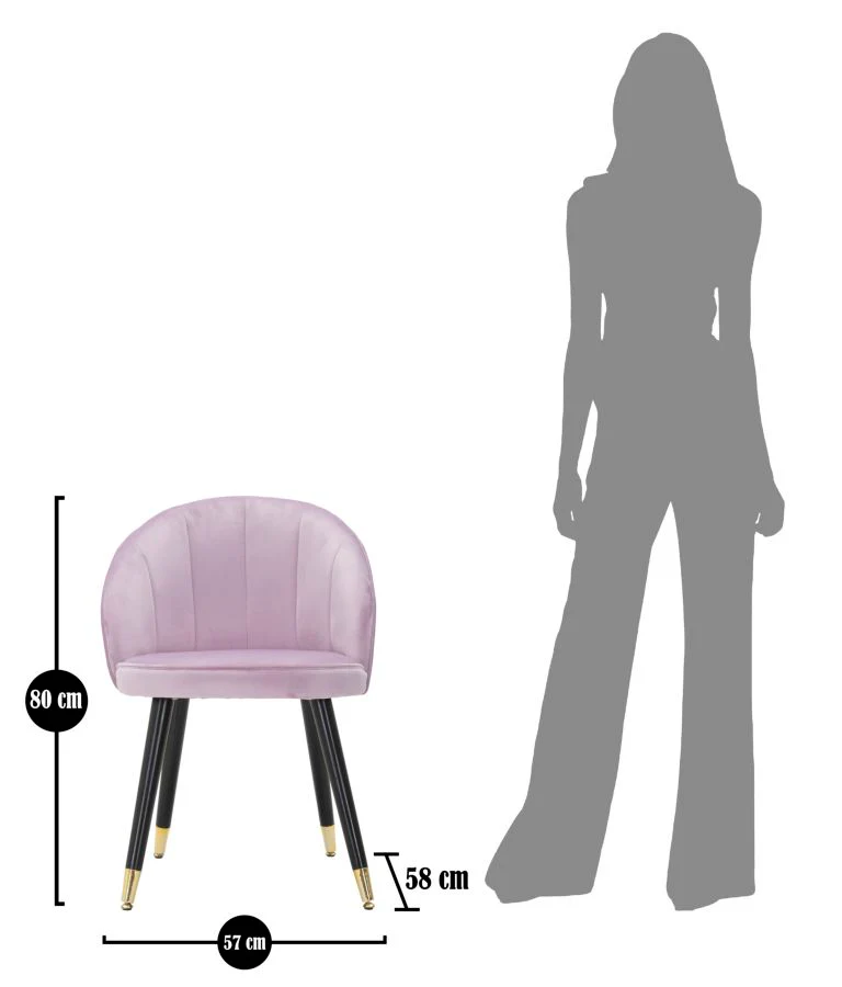 Sedia Loty Rosa Elegante 57x58x80 cm - Image 10