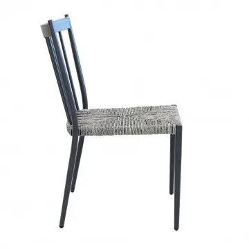 Sedia impilabile Martinica con Seduta in Polyrattan Grigio Mélange - Senza Braccioli - Image 2