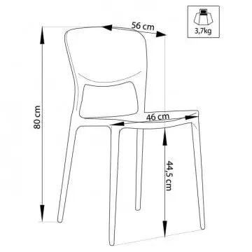 Sedia Mets - Sedia in Polipropilene Dimensioni: cm 56 x 46 x 80 h - Image 5