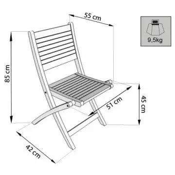 Sedia pieghevole Mirage in teak marrone Dimensioni: cm 42 x 51 x 85 h - Image 9