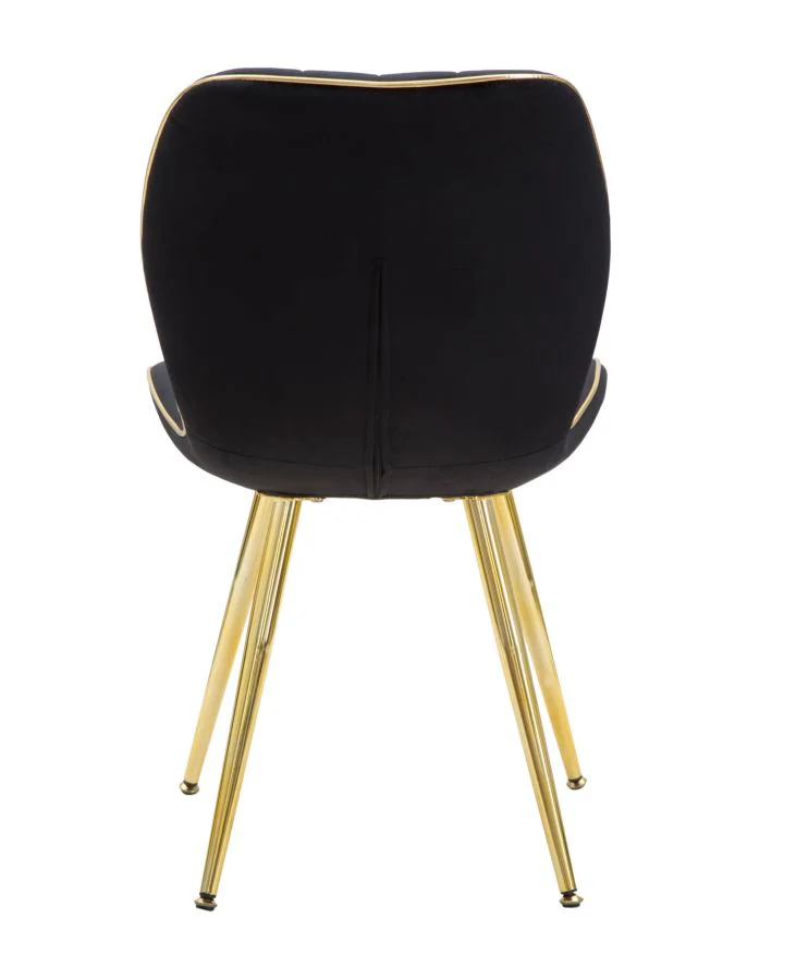 Set di Sedie Eleganti Paris Space Nere e Dorate - 2 Pz cm 46x58x77 - Image 4