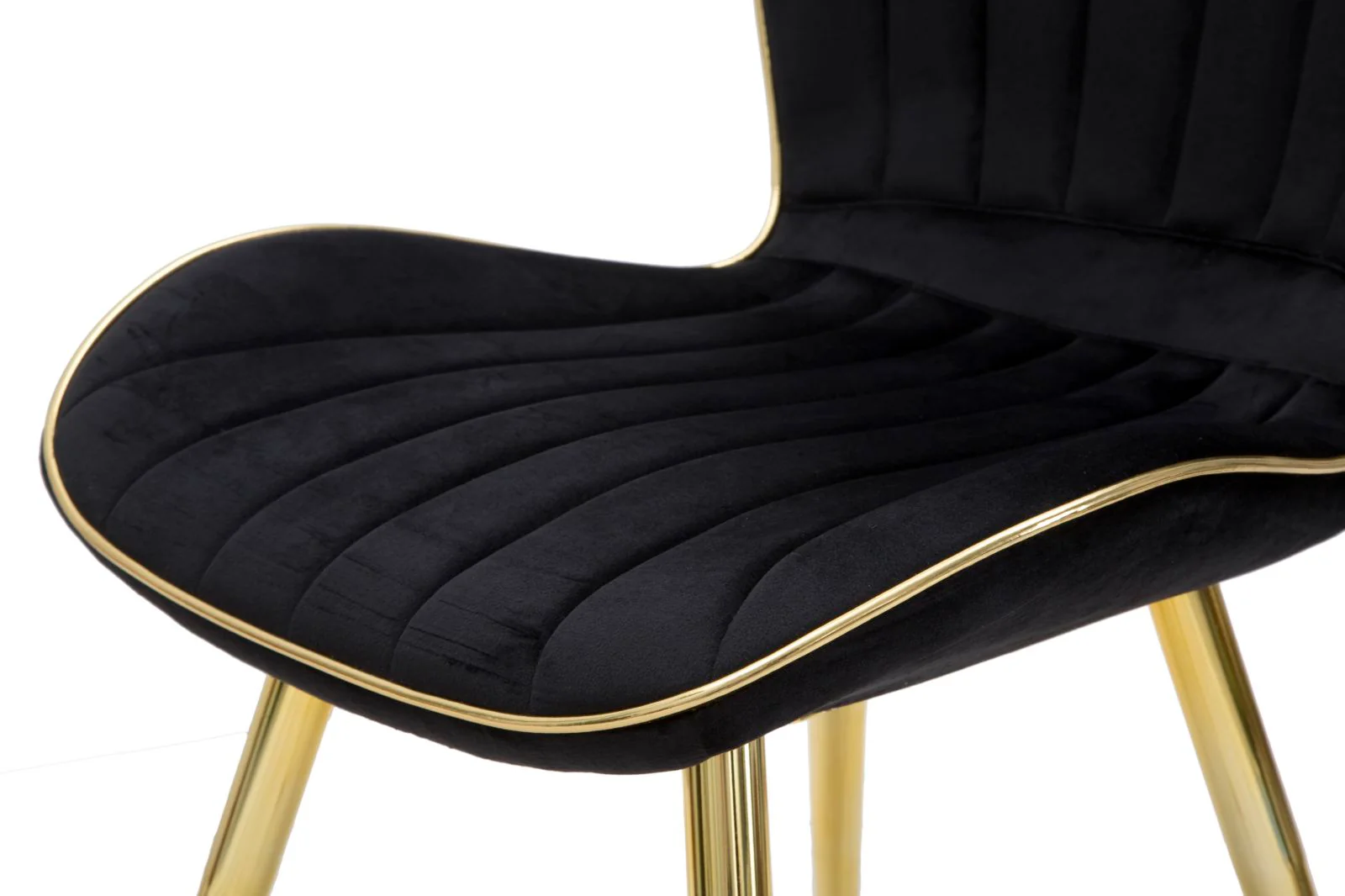 Set di Sedie Eleganti Paris Space Nere e Dorate - 2 Pz cm 46x58x77 - Image 7