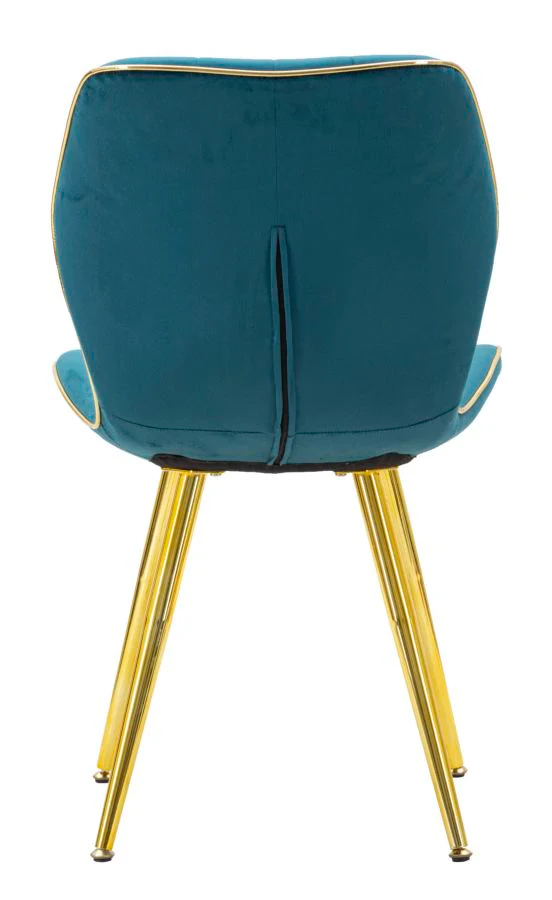 Sedia Paris Space Set di 2 pz in Velluto Ottanio con Dettagli Dorati 46x58x77 cm - Image 6