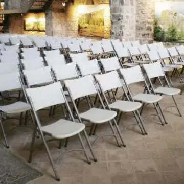 Sedia Pieghevole Catering 1: Metallo e ABS Bianco, cm 86x40x39 - Image 3