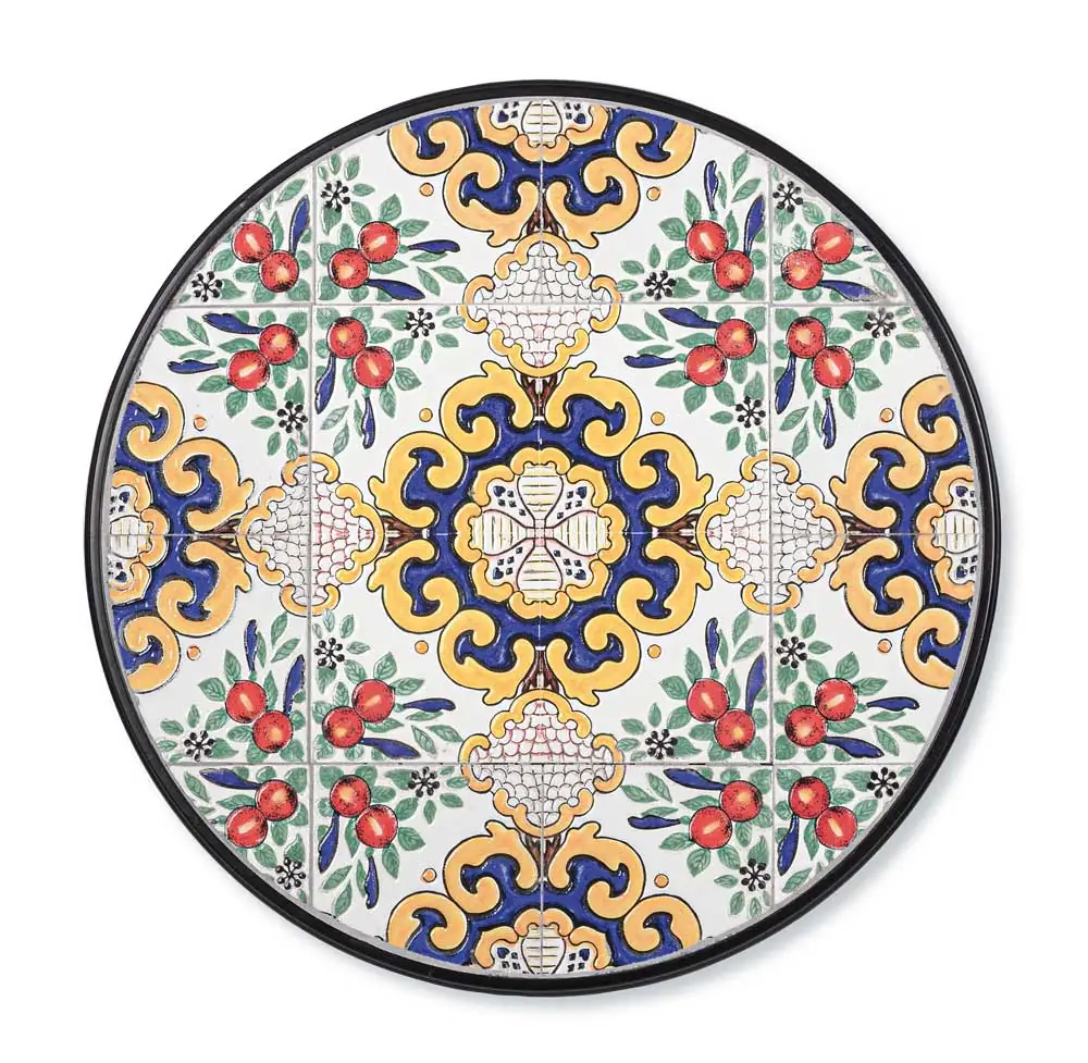 Sedia pieghevole Santorini in ferro e ceramica mosaico 39x47x92 cm - Image 2