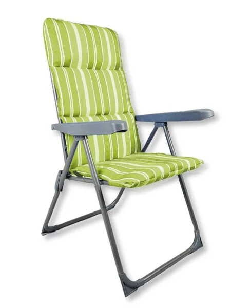 Sedia relax imbottita LYING – Struttura metallo, poliestere, 56x68x108 cm, verde