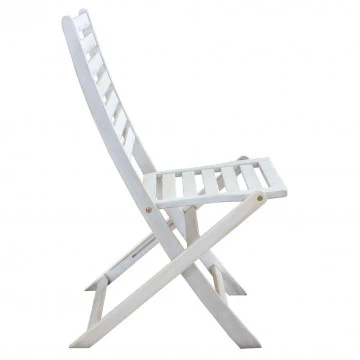 Sedia Serena bianca in legno di acacia senza braccioli - Image 4