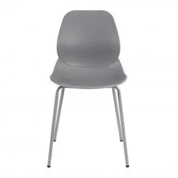Sedia Stoccarda Grigia - cm 46x54x84h - Polipropilene e Gambe in Metallo - Image 2
