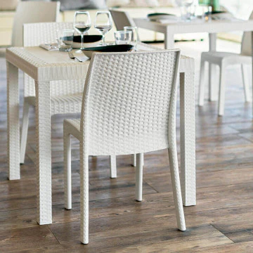 Sedia Virginia - Seduta in Wicker con Struttura in Plastica Stampata - Image 6