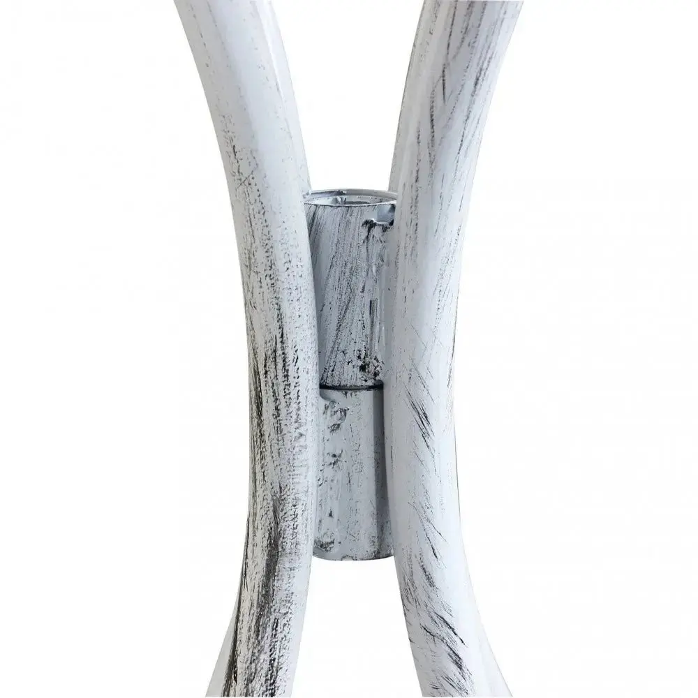 Set Bistro Alison 3 pezzi: Bianco Antico Tavolo cm 60x72, Sedie cm 36x35x91 - Image 4