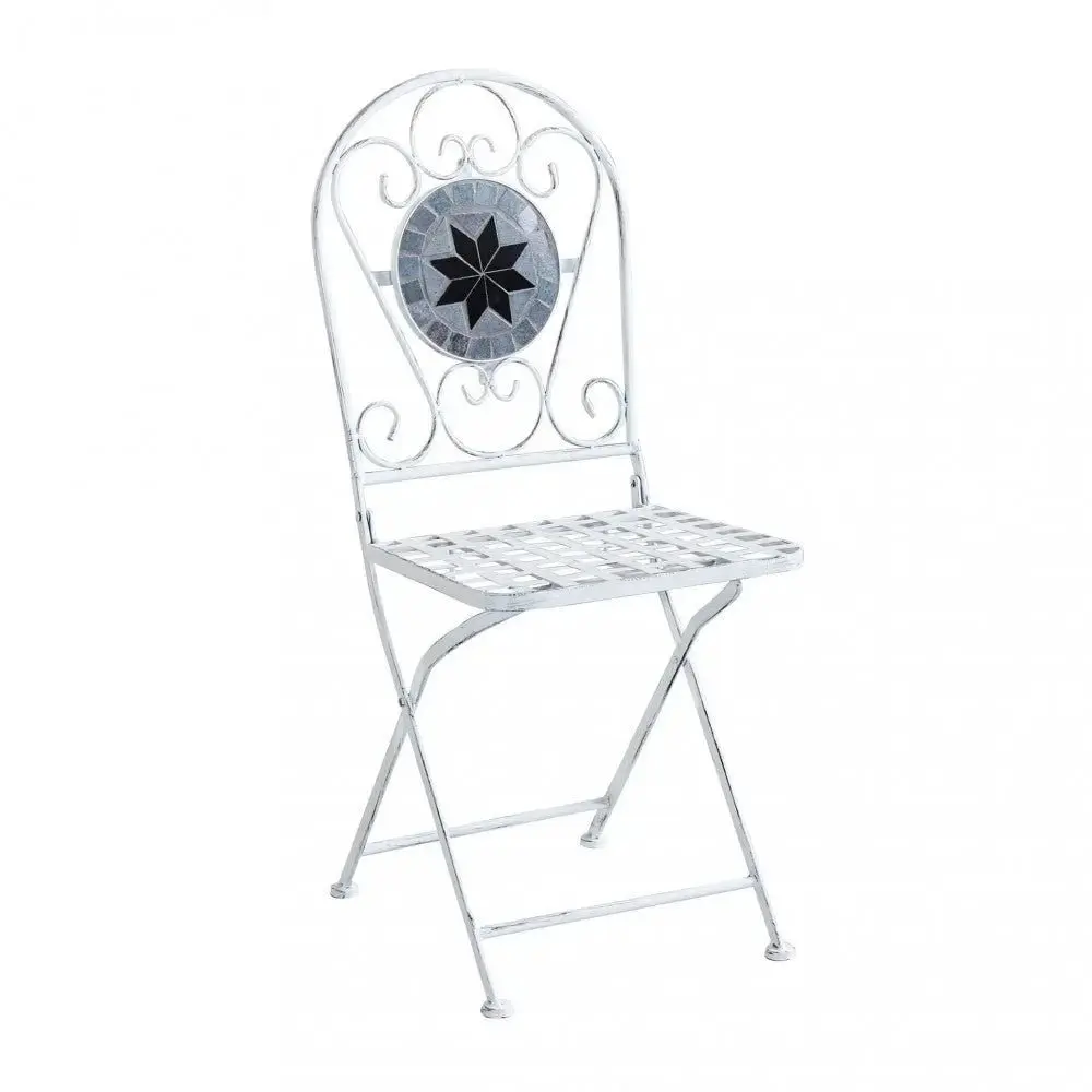 Set Bistro Alison 3 pezzi: Bianco Antico Tavolo cm 60x72, Sedie cm 36x35x91 - Image 5