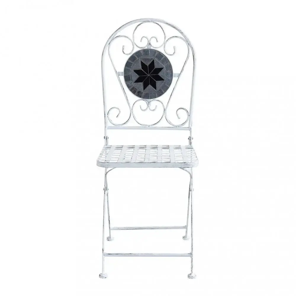 Set Bistro Alison 3 pezzi: Bianco Antico Tavolo cm 60x72, Sedie cm 36x35x91 - Image 6