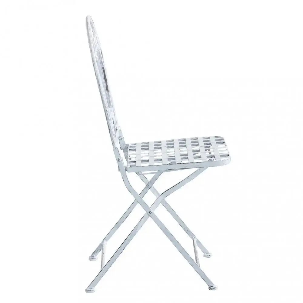 Set Bistro Alison 3 pezzi: Bianco Antico Tavolo cm 60x72, Sedie cm 36x35x91 - Image 7
