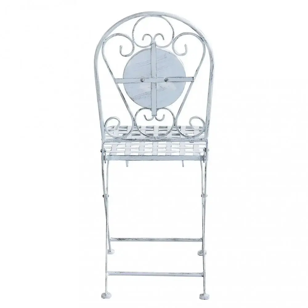 Set Bistro Alison 3 pezzi: Bianco Antico Tavolo cm 60x72, Sedie cm 36x35x91 - Image 8