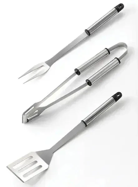 Set di 3 Pezzi di Barbecue in Acciaio Inox