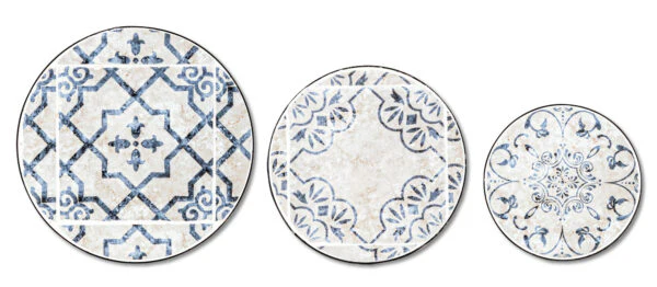 Set 3 Tavolini da Esterno in Ferro e Ceramica – Modello Erice, Resistente e Elegante - Image 2