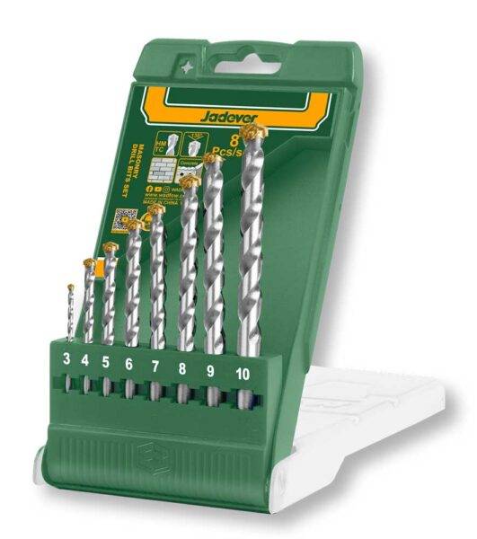 Set 8 Punte per Muratura Jadever in Scatola Plastica