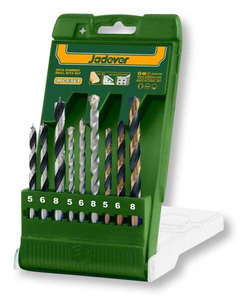 Set 9 Punte Assortite per Trapano – Legno, Metallo e Muratura