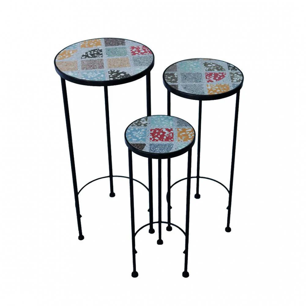 Set di 3 Fioriere Rotonda Nike - Multicolor e Azzurro