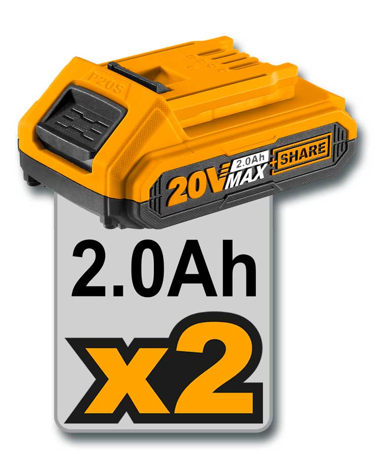 Set trapano e avvitatore ad impulsi 20v con 2 batterie da 2ah+caricabatteria - Image 2