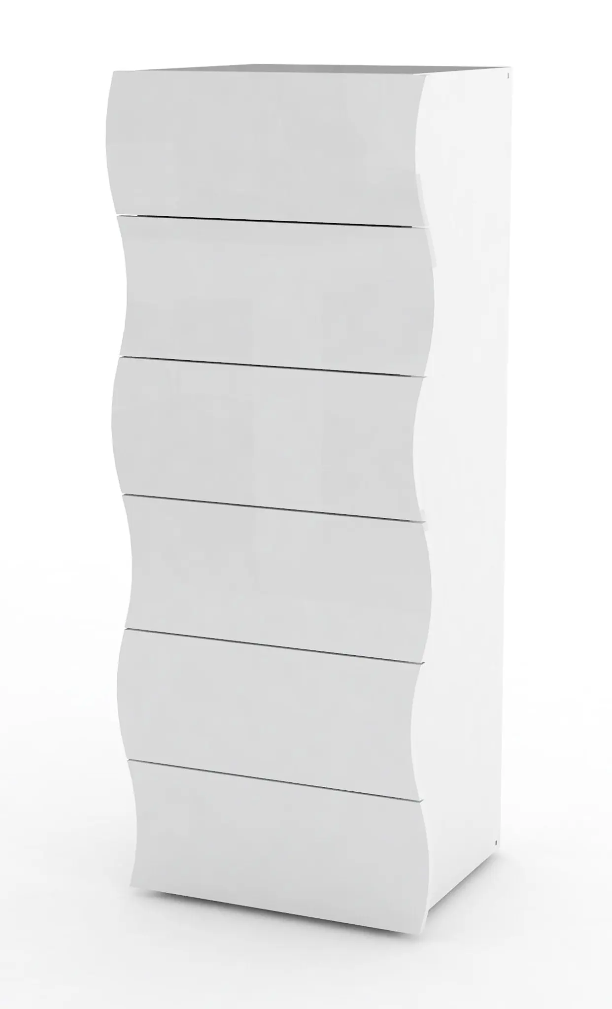 Settimino Moderno ONDA Bianco Lucido a 6 Cassetti - Image 3