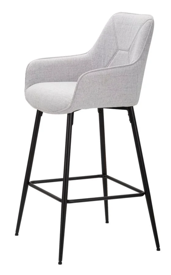 Set di Sgabelli Bar Grigi - 2 Pezzi Moderni 55x55x109 cm - Image 3