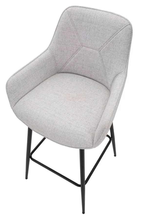 Set di Sgabelli Bar Grigi - 2 Pezzi Moderni 55x55x109 cm - Image 4