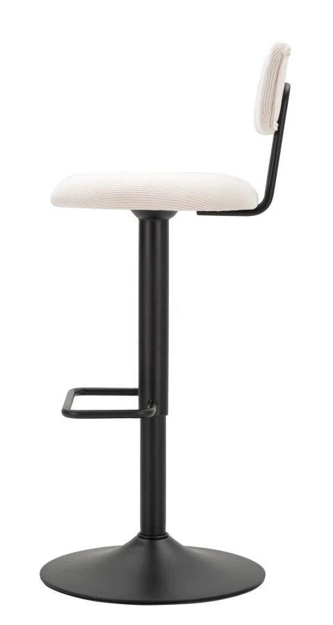 Sgabello Bar Rotondo Girevole Bianco Retrò 41x47,5x85-106,5 (seduta cm 61-83) - Image 3