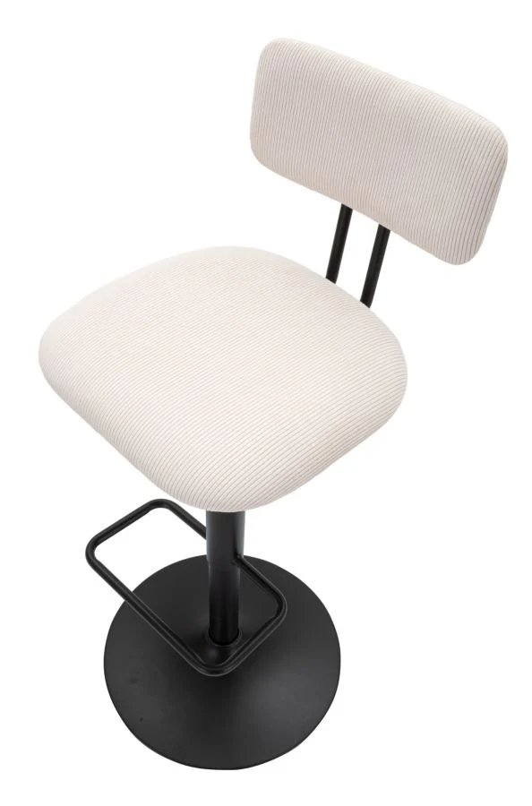 Sgabello Bar Rotondo Girevole Bianco Retrò 41x47,5x85-106,5 (seduta cm 61-83) - Image 4