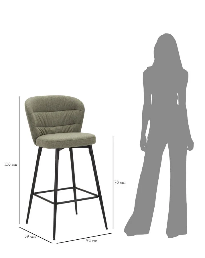 Sgabelli Bar Losanna Verde - Set di 2 Pz Eleganti cm 52x59x108 - Image 10