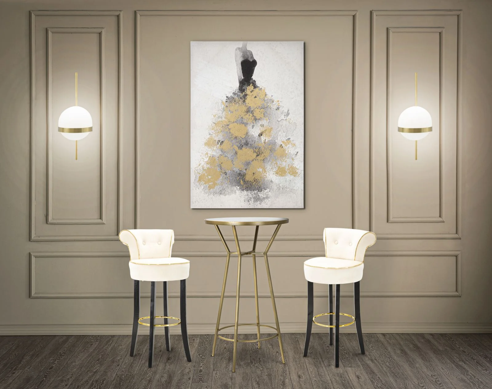Sgabello Bar Elegante Luxy Crema 46x48x96 cm - Image 7