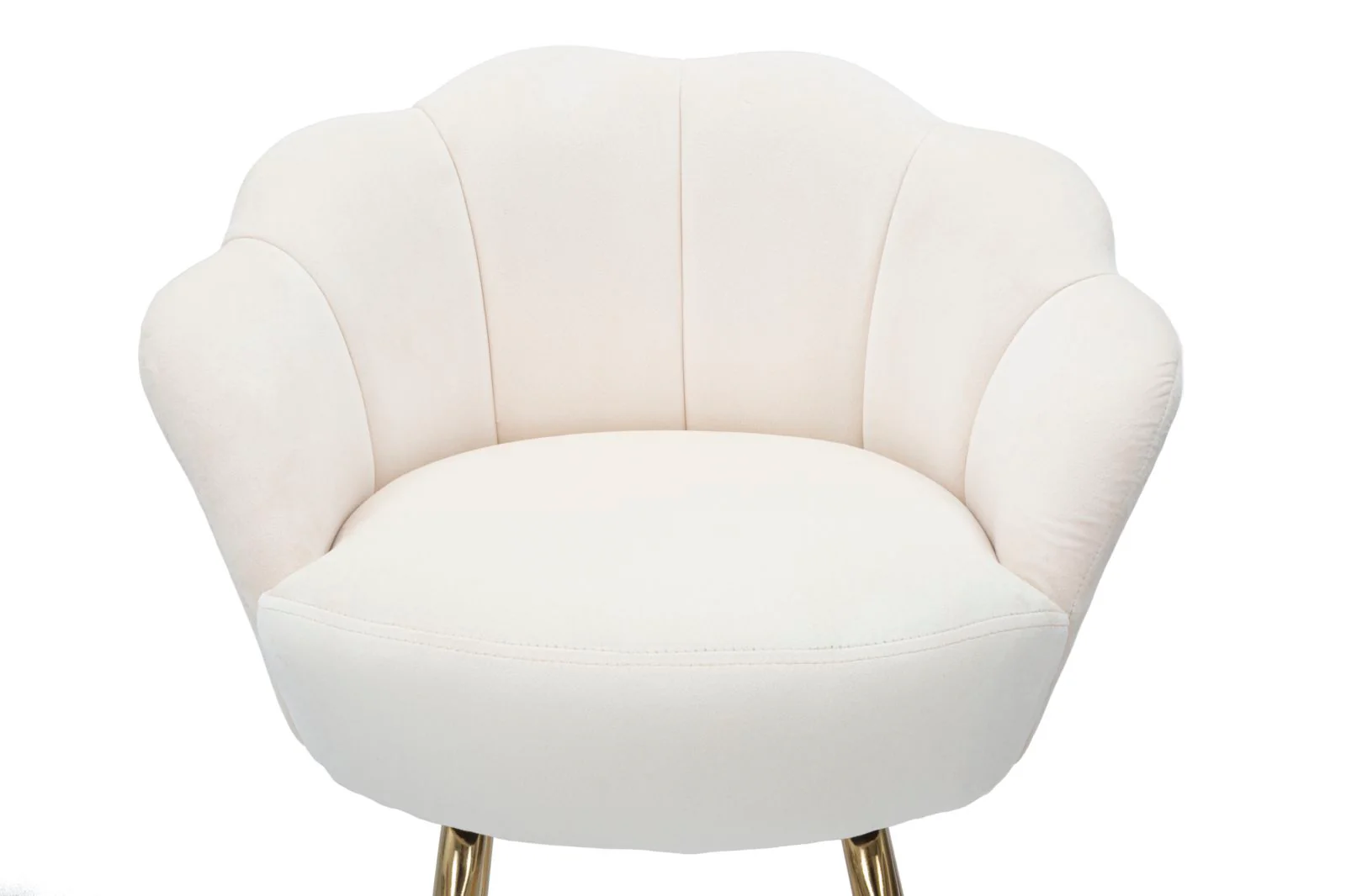 Sgabello bar Vienna in velluto crema con gambe dorate cm 55x53x110 - Image 5