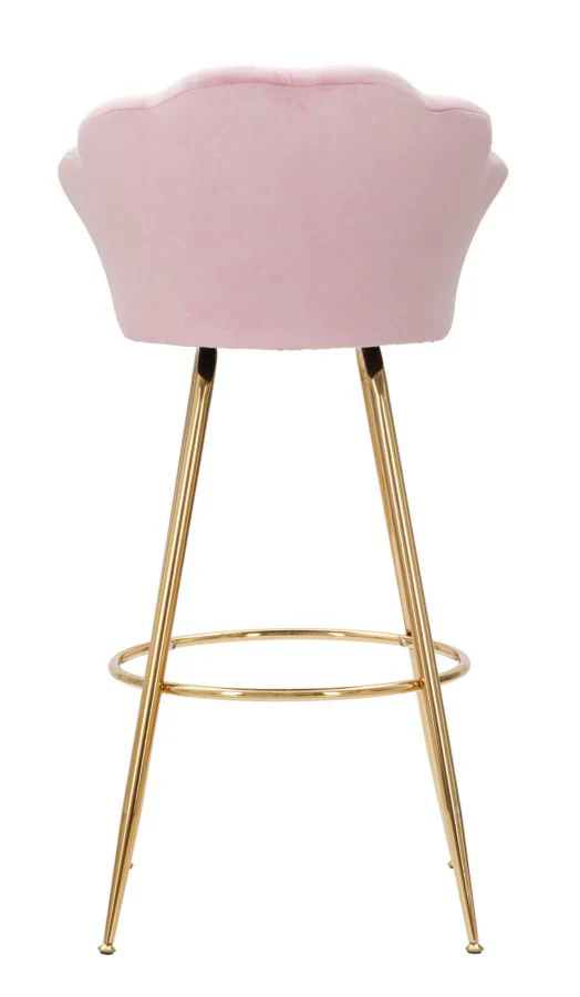 Sgabello Bar Vienna in Velluto Rosa 55x53x110 cm - Image 2
