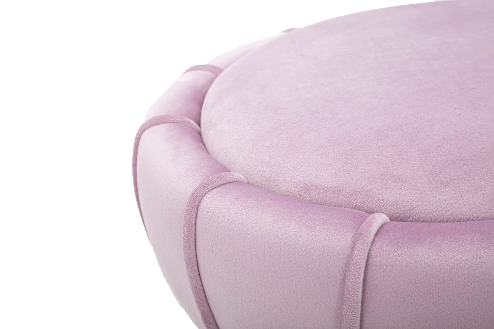 Sgabello Flower Elegante in Velluto Rosa Ø 40 cm, Altezza 44 cm - Image 3