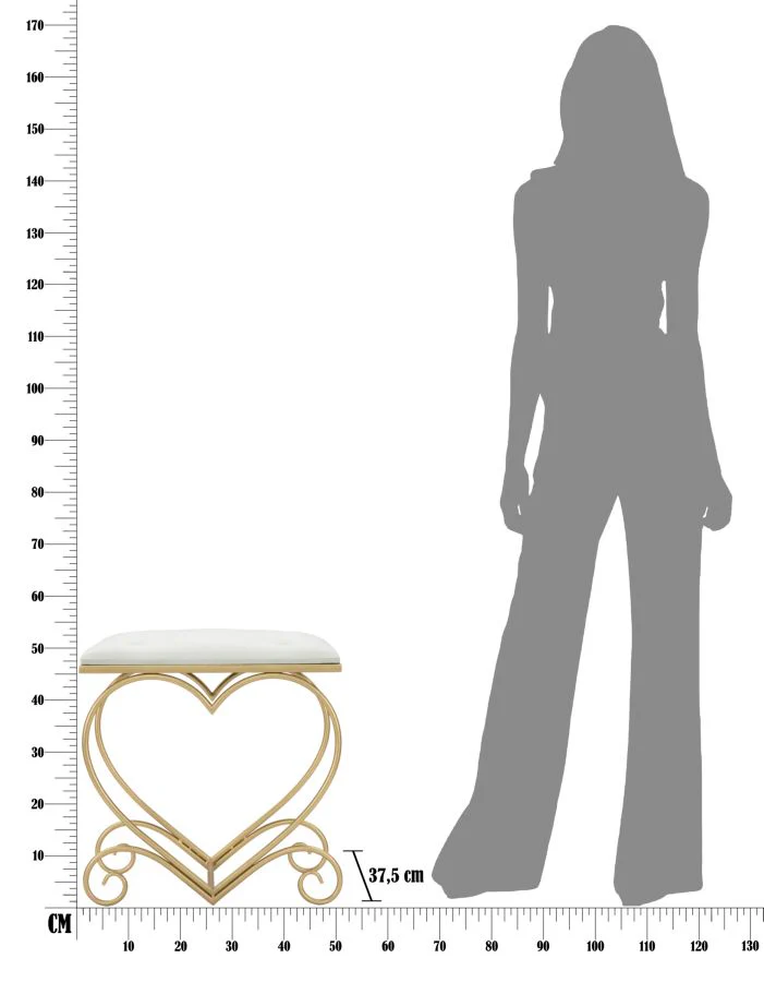Sgabello Heart Eleganza Crema 50x37,5x51,5 cm - Image 8