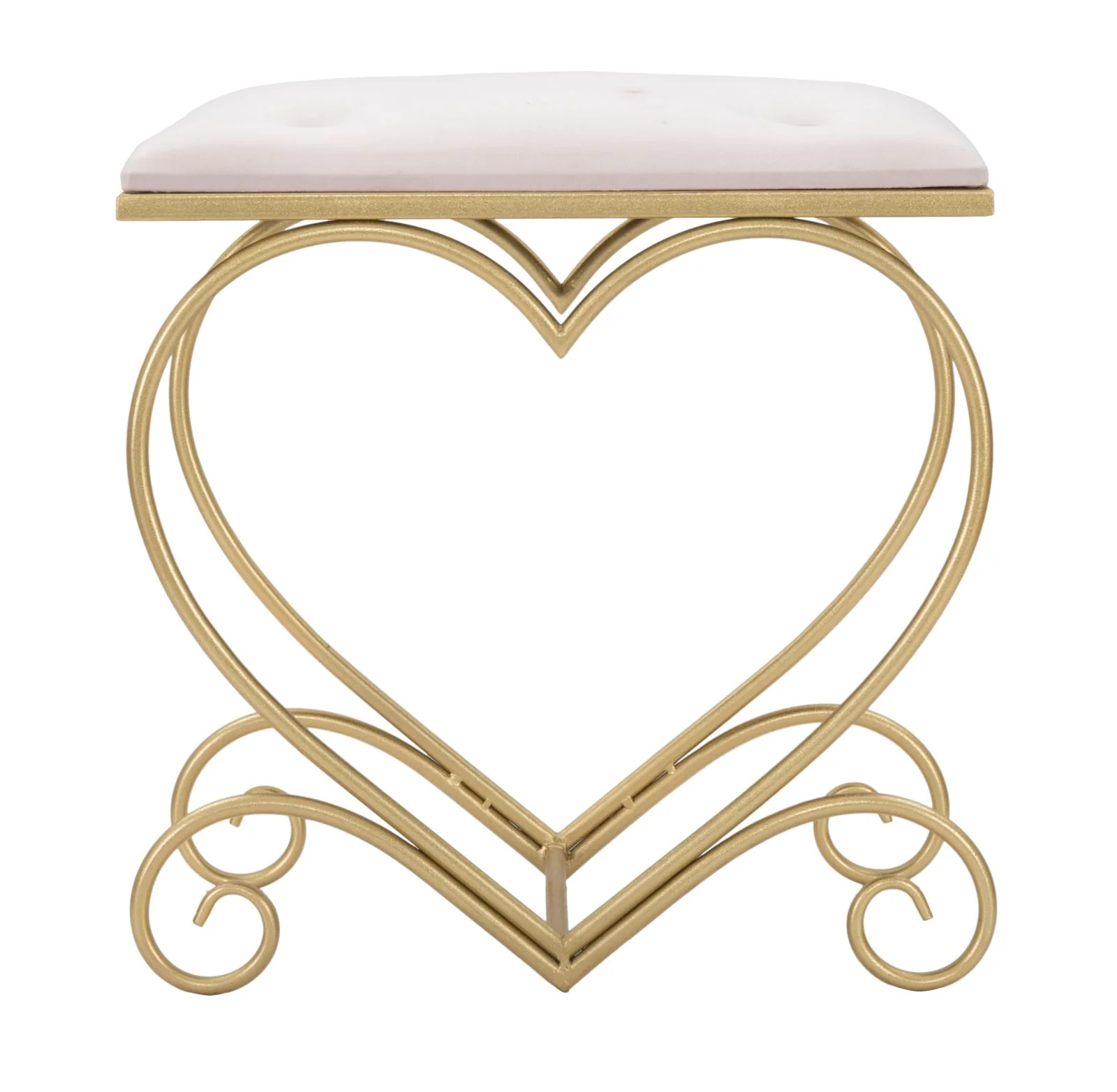Sgabello a forma di cuore rosa elegante cm 50x37,5x51,5 - Image 2