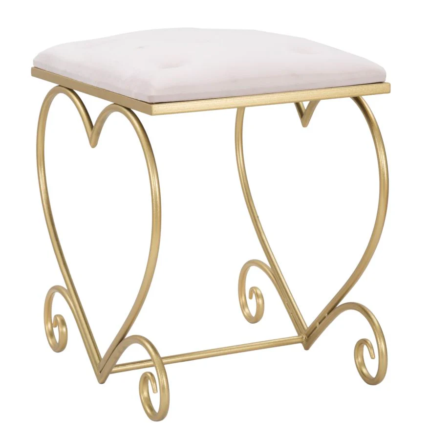 Sgabello a forma di cuore rosa elegante cm 50x37,5x51,5 - Image 3