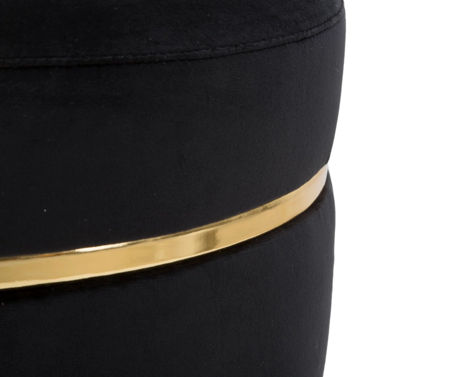 Sgabello Elegante Paris in Velluto Nero Ø 35 cm, Altezza 40,5 cm - Image 4