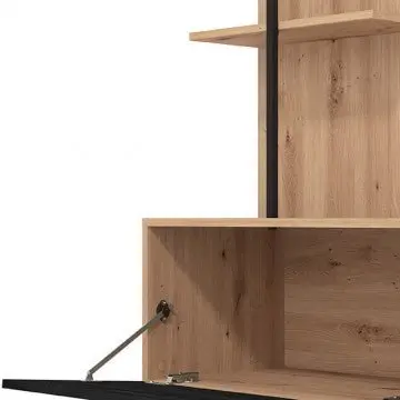 Soggiorno Evora Rovere Artigiano e Carbon - Dimensioni: cm 205 x 41,5 x 173 h - Image 4