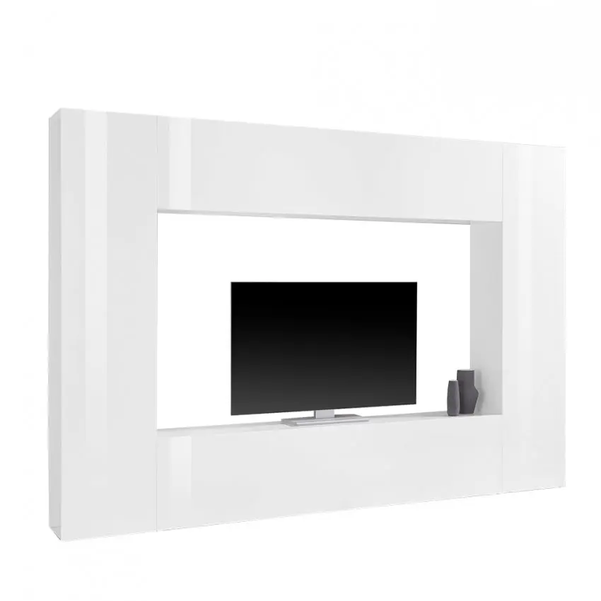 Soggiorno moderno MARUSKA bianco lucido cm 260 - Image 3
