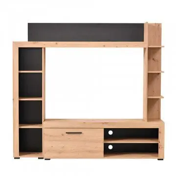 Soggiorno Rubi Rovere Artigiano e Nero - Dimensioni: cm 172,5 x 33 x 157,5 h - Image 2