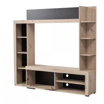 Soggiorno Rubi Rovere Grigio e Nero - Dimensioni: cm 172,5 x 33 x 157,5 h - Image 3