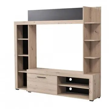 Soggiorno Rubi Rovere Grigio e Nero - Dimensioni: cm 172,5 x 33 x 157,5 h - Image 5