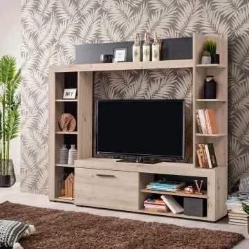 Soggiorno Rubi Rovere Grigio e Nero - Dimensioni: cm 172,5 x 33 x 157,5 h - Image 7