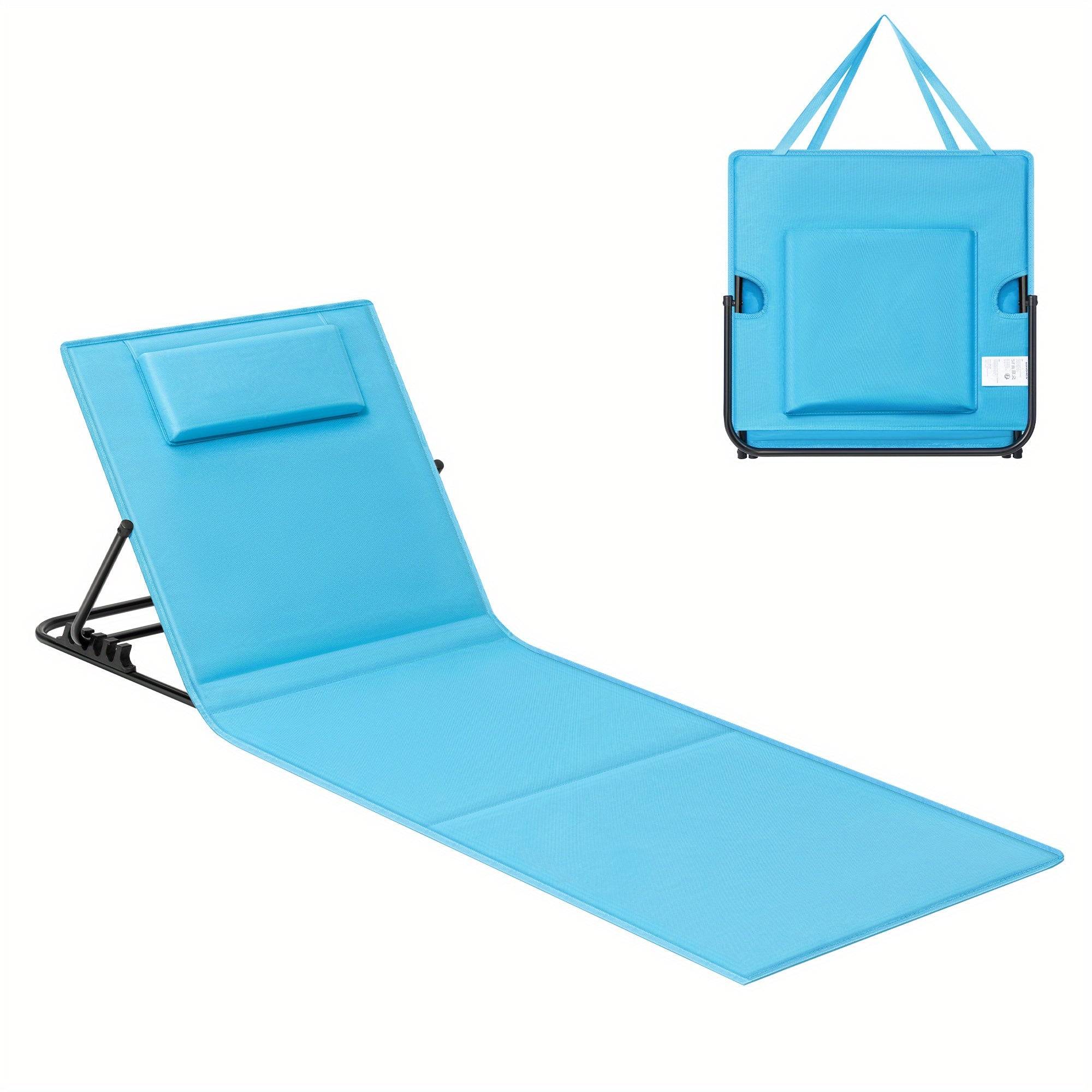 SONGMICS Sdraio Pieghevole Spiaggia Reclinabile 158x55cm Leggera Portatile Campeggio Giardino Piscina
