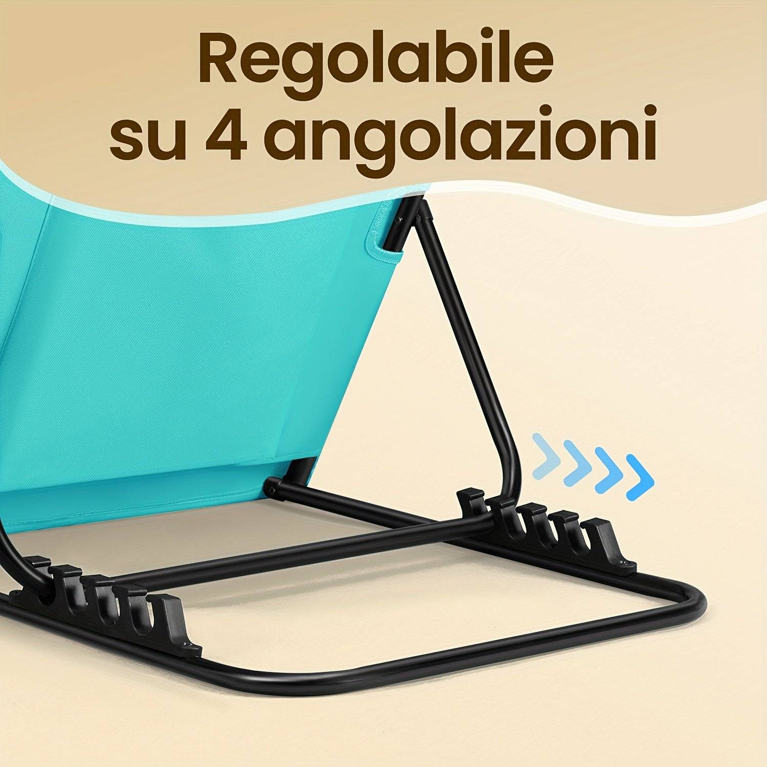 SONGMICS Sdraio Pieghevole Spiaggia Reclinabile 158x55cm Leggera Portatile Campeggio Giardino Piscina - Image 7