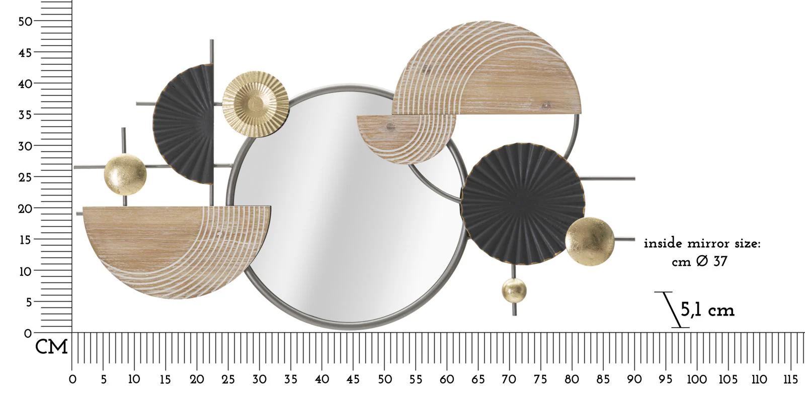 Specchio Astratto da Muro 90,2x5,1x50,2 cm - Image 6
