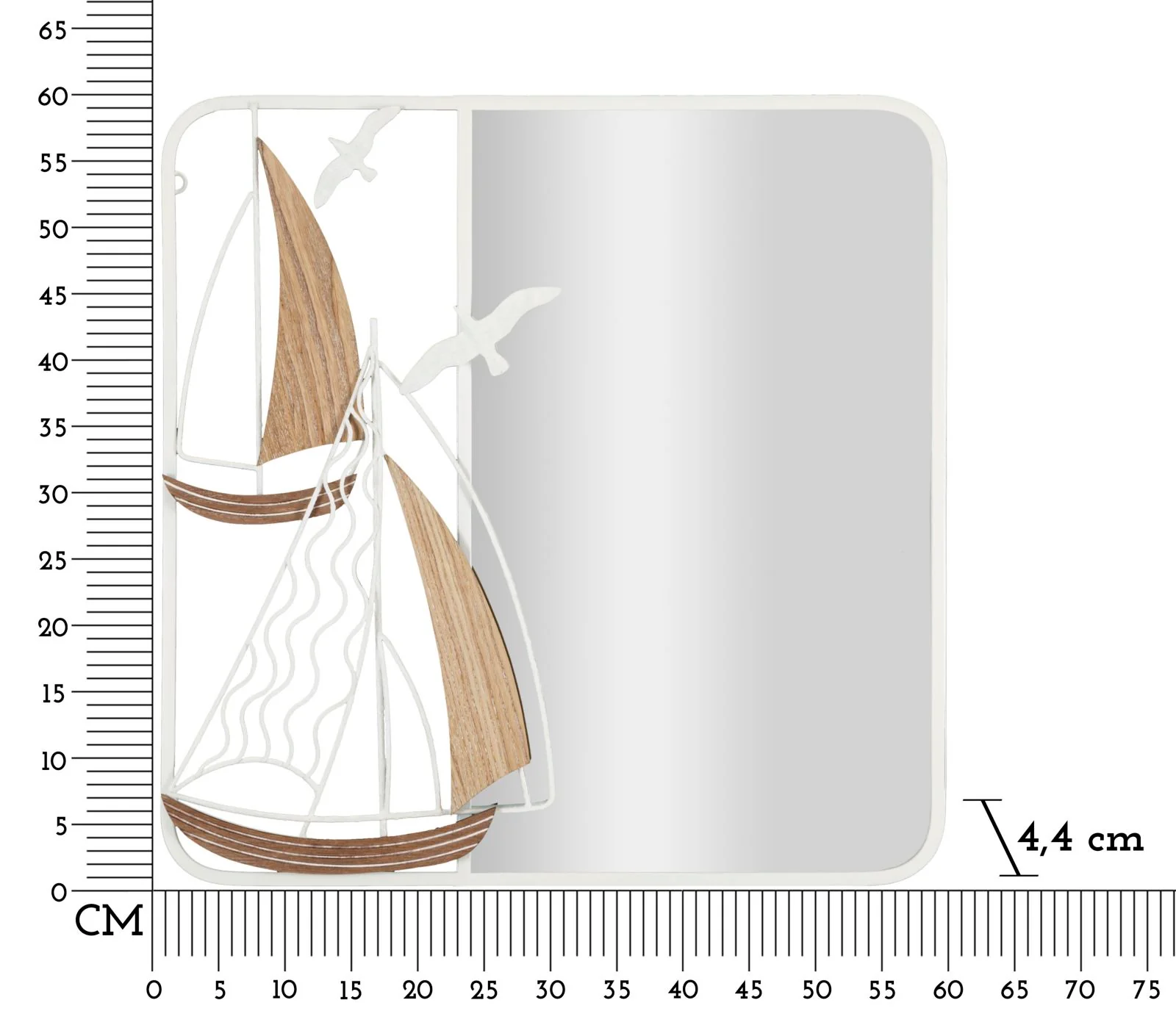 Specchio da parete Adriatic 60x4,4 cm - Eleganza e Design Marittimo - Image 6